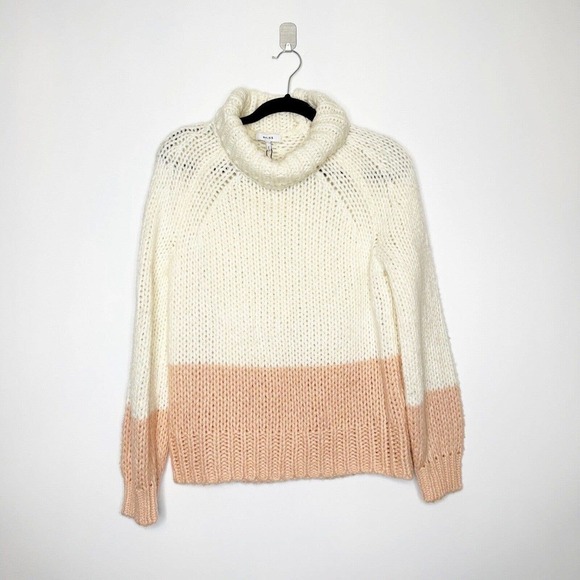 NWOT Reiss Hettie Chunky Knit Roll Neck Color Block Wool Blend Sweater M $275 - Picture 3 of 7